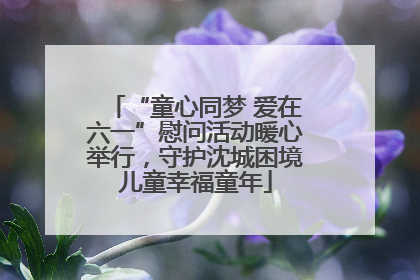 “童心同梦 爱在六一”慰问活动暖心举行，守护沈城困境儿童幸福童年