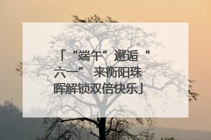 “端午”邂逅“六一” 来衡阳珠晖解锁双倍快乐