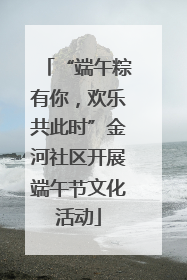 “端午粽有你，欢乐共此时”金河社区开展端午节文化活动
