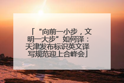 “向前一小步，文明一大步”如何译：天津发布标识英文译写规范迎上合峰会