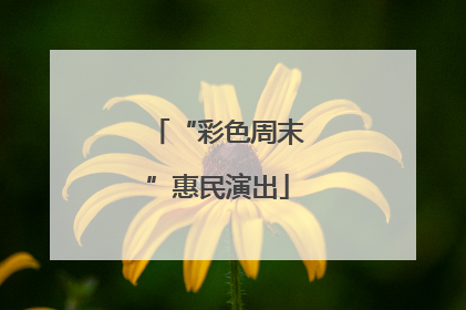 “彩色周末”惠民演出