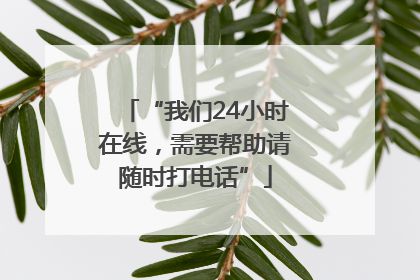 “我们24小时在线，需要帮助请随时打电话”