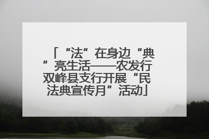 “法”在身边“典”亮生活——农发行双峰县支行开展“民法典宣传月”活动