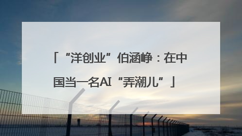 “洋创业”伯涵峥：在中国当一名AI“弄潮儿”