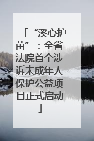 “溪心护苗”：全省法院首个涉诉未成年人保护公益项目正式启动