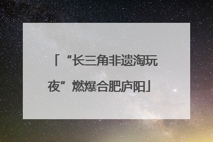 “长三角非遗淘玩夜”燃爆合肥庐阳
