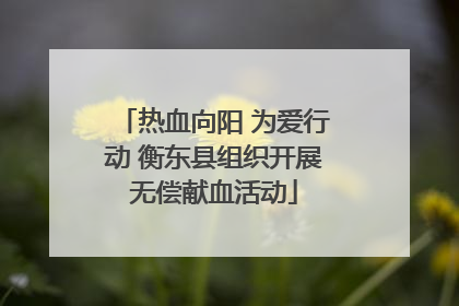 热血向阳 为爱行动 衡东县组织开展无偿献血活动