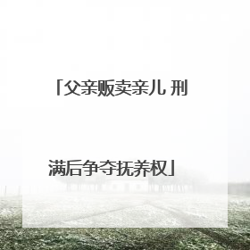 父亲贩卖亲儿 刑满后争夺抚养权