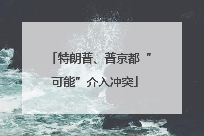 特朗普、普京都“可能”介入冲突