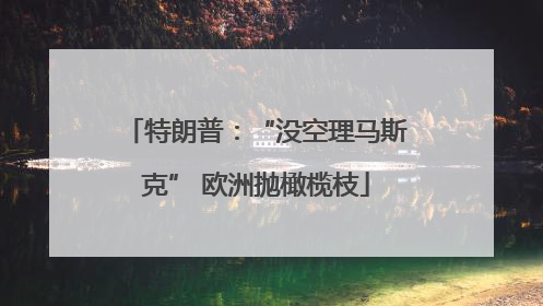 特朗普：“没空理马斯克” 欧洲抛橄榄枝