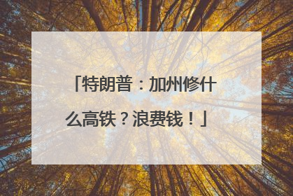 特朗普：加州修什么高铁？浪费钱！