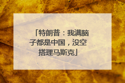 特朗普：我满脑子都是中国，没空搭理马斯克