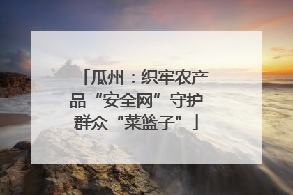 瓜州：织牢农产品“安全网”守护群众“菜篮子”
