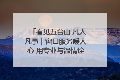 看见五台山 凡人凡事｜窗口服务暖人心 用专业与温情诠释责任担当