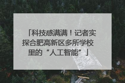 科技感满满！记者实探合肥高新区多所学校里的“人工智能”