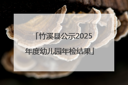 竹溪县公示2025年度幼儿园年检结果
