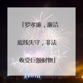 罗孝廉，廉洁底线失守，非法收受巨额财物