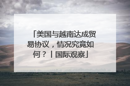 美国与越南达成贸易协议，情况究竟如何？丨国际观察