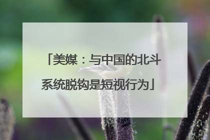 美媒：与中国的北斗系统脱钩是短视行为