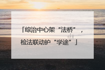 综治中心架“法桥”，检法联动护“学途”