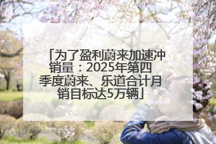 为了盈利蔚来加速冲销量：2025年第四季度蔚来、乐道合计月销目标达5万辆