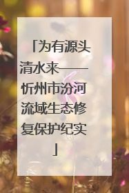 为有源头清水来——忻州市汾河流域生态修复保护纪实