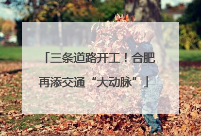 三条道路开工！合肥再添交通“大动脉”