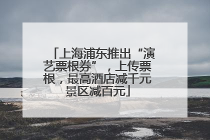 上海浦东推出“演艺票根券”，上传票根，最高酒店减千元景区减百元