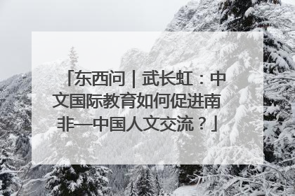 东西问｜武长虹：中文国际教育如何促进南非—中国人文交流？