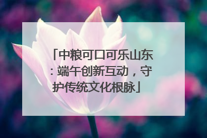 中粮可口可乐山东：端午创新互动，守护传统文化根脉