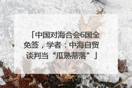中国对海合会6国全免签，学者：中海自贸谈判当“瓜熟蒂落”