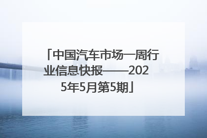 中国汽车市场一周行业信息快报——2025年5月第5期