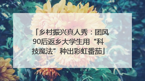 乡村振兴真人秀：团风90后返乡大学生用“科技魔法”种出彩虹番茄
