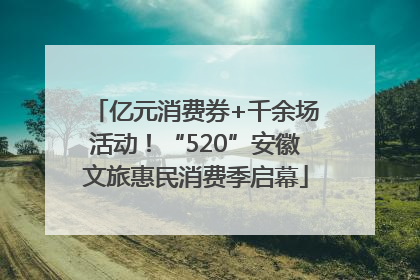 亿元消费券+千余场活动！“520”安徽文旅惠民消费季启幕