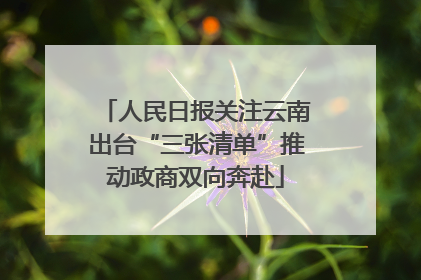 人民日报关注云南出台“三张清单”推动政商双向奔赴