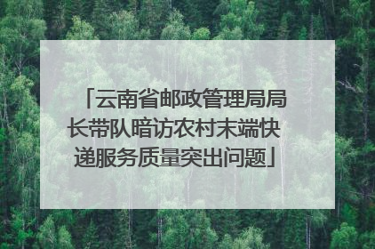 云南省邮政管理局局长带队暗访农村末端快递服务质量突出问题