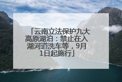 云南立法保护九大高原湖泊：禁止在入湖河道洗车等，9月1日起施行