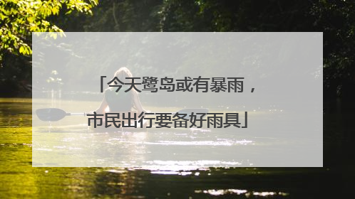 今天鹭岛或有暴雨，市民出行要备好雨具