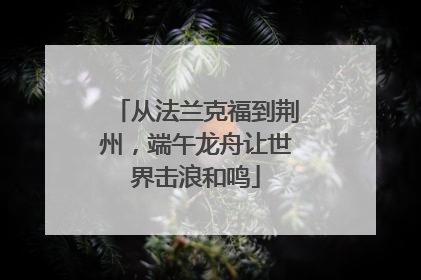 从法兰克福到荆州，端午龙舟让世界击浪和鸣