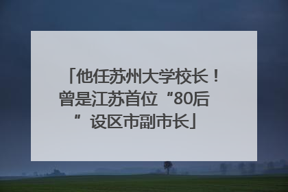 他任苏州大学校长！曾是江苏首位“80后”设区市副市长