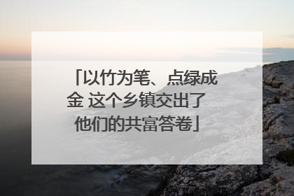 以竹为笔、点绿成金 这个乡镇交出了他们的共富答卷