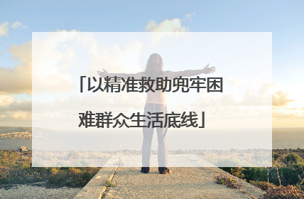 以精准救助兜牢困难群众生活底线