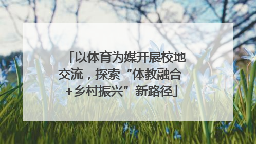 以体育为媒开展校地交流，探索“体教融合+乡村振兴”新路径