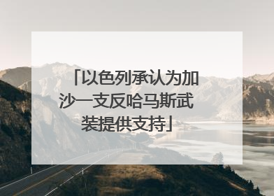 以色列承认为加沙一支反哈马斯武装提供支持