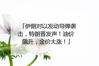 伊朗对以发动导弹袭击，特朗普发声！油价飙升，金价大涨！