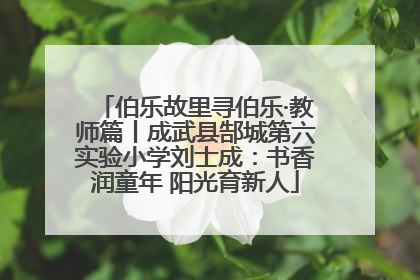 伯乐故里寻伯乐·教师篇丨成武县郜城第六实验小学刘士成：书香润童年 阳光育新人