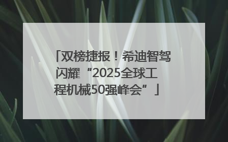 双榜捷报！希迪智驾闪耀“2025全球工程机械50强峰会”