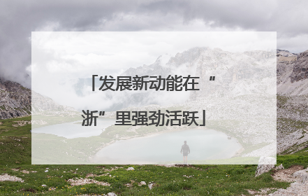 发展新动能在“浙”里强劲活跃