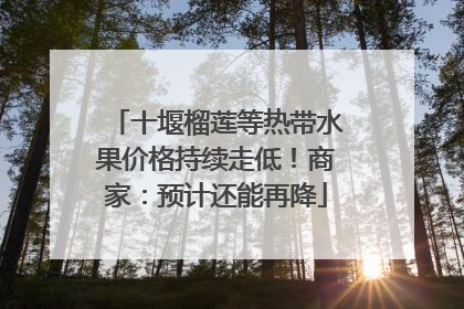 十堰榴莲等热带水果价格持续走低！商家：预计还能再降