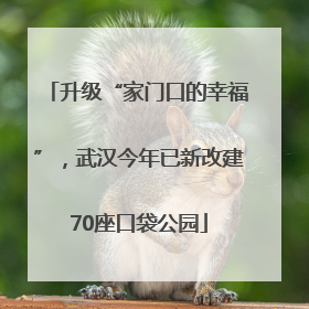 升级“家门口的幸福”，武汉今年已新改建70座口袋公园